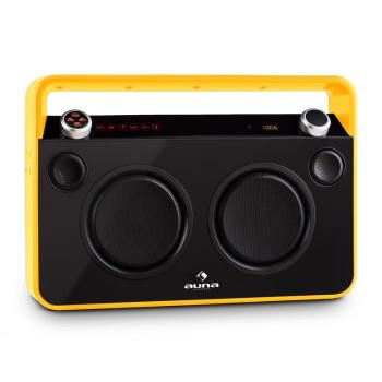 Auna Bebop Ghettoblaster, žltý, USB bluetooth AUX MIC