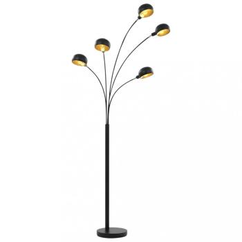 Stojaca lampa 200 cm Dekorhome Černá / zlatá