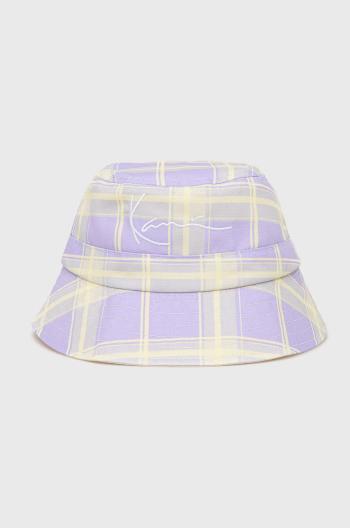 Obojstranný klobúk Karl Kani fialová farba,