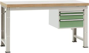 Manuflex WP5412.6011 Kompletný pracovný stôl základný PROFI štandard s masívnou bukovou doskou, ŠxHxH = 1500 x 700 x 840