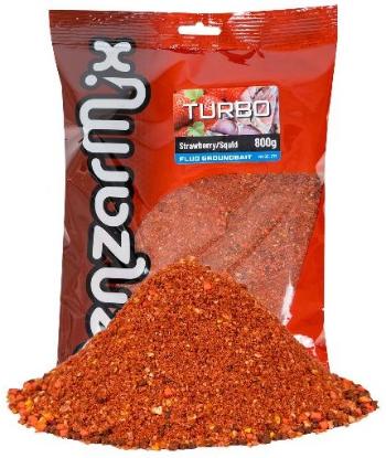 Benzar mix krmítková zmes groundbait turbo fluo 800 g - jahoda-squid