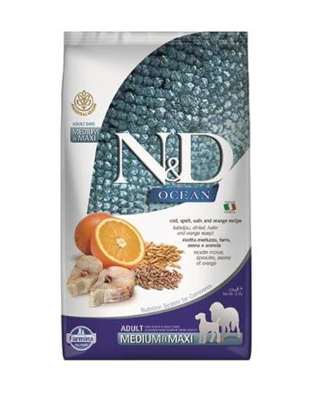 Farmina N&D dog OCEAN (AG) adult medium & maxi, codfish, spelt, oats & orange 2,5kg