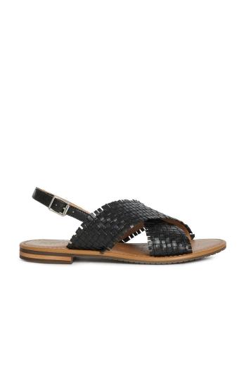 Kožené sandále Geox dámske, čierna farba
