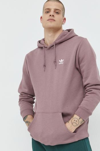 Mikina adidas Originals pánska, fialová farba, s kapucňou, s nášivkou