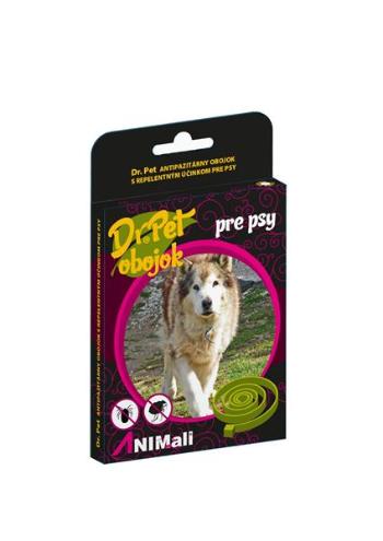 Obojok Dr.Pet pre psy 75 cm antiparazitárny HNEDÝ s repelentným účinkom (tick and flea repellent collar for dogs)