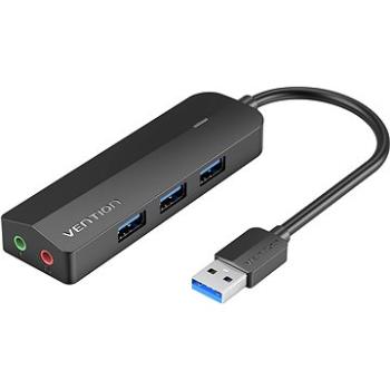 Vention 3-Port USB 3.0 Hub with Sound Card and Power Supply 0,15 m Black (CHIBB)