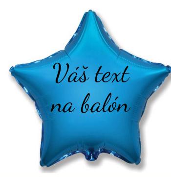 Fóliový balón s textom - Modrá hviezda 45 cm