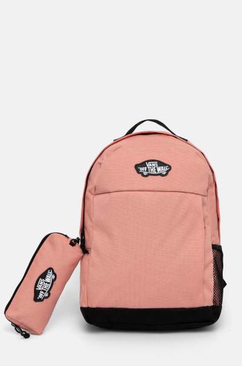 Detský ruksak Vans VANS SKOOL BACKPACK ružová farba, veľký, s nášivkou, VN0A5FOKD471