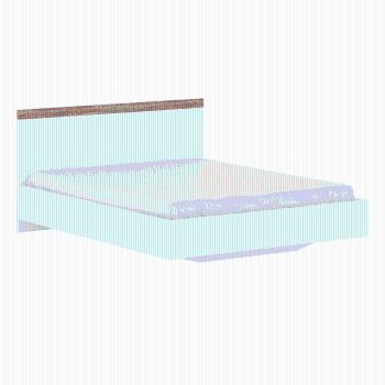 Manželská posteľ, 160x200, biela/dub wotan, VILGO