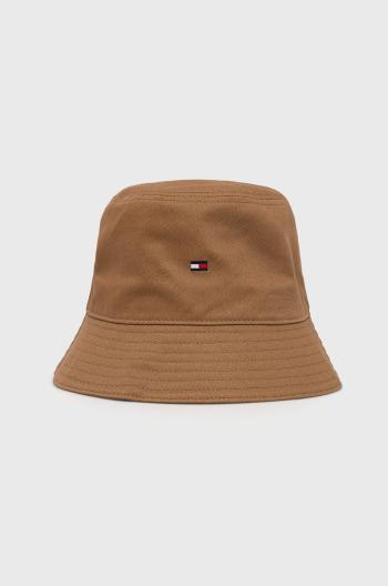 Bavlnený klobúk Tommy Hilfiger hnedá farba, bavlnený