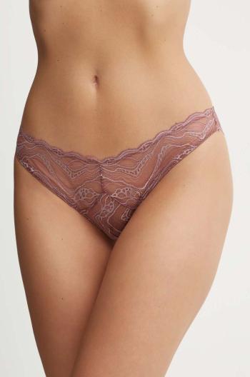 Nohavičky Calvin Klein Underwear ružová farba, s čipkou, 000QF7927E