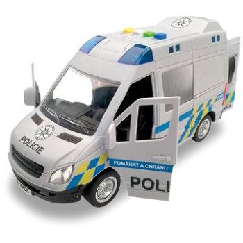 MaDe Auto policajná dodávka, na zotrvačník s reálnym hlasom posádky, 21 cm (8590756037945)