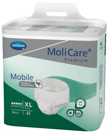 MoliCare Premium Mobile 5 kvapiek XL zelené plienkové nohavičky naťahovacie 14 ks