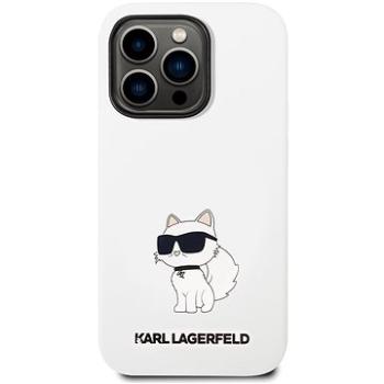 Karl Lagerfeld Liquid Silicone Choupette NFT Zadný Kryt pre iPhone 14 Pro White (KLHCP14LSNCHBCH)