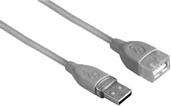Hama #####USB-Kabel USB 2.0 #####USB-A Stecker, #####USB-A Buchse 1.80 m sivá pozlátené kontakty