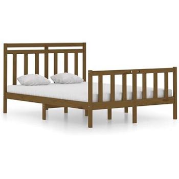 RáRám postele medovo hnedý masívne drevo 140 × 190 cm, 3105363