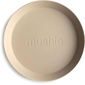 Mushie Round Dinnerware Plates tanier Vanilla 2 ks