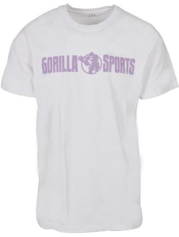 Gorilla Sports Športové tričko s potlačou, bielo/fialová 2XL