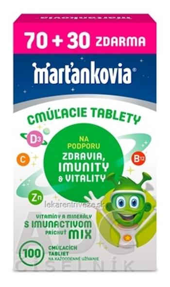 WALMARK Marťankovia s Imunactivom cmúľacie tablety, príchuť mix, 70+30 zdarma (100 ks)
