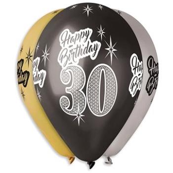 Nafukovacie balóniky, 30 cm, Happy Birthday „30, mix farieb, 5 ks (8595681501141)