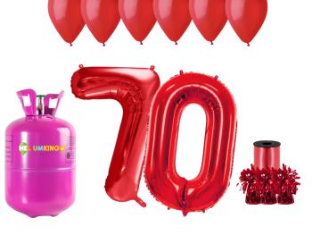 HeliumKing Hélium párty set na 70. narodeniny s červenými balónmi