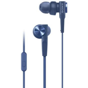 SONY MDR-XB55AP, SLUCHADLA DO USI EXTRA BASS S OVLADACOM NA KABLI, MODRA