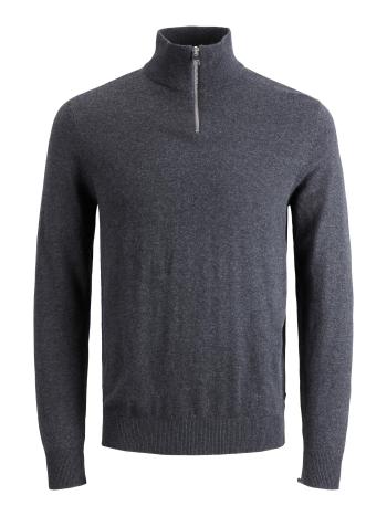 Jack&Jones Pánsky sveter JJEEMIL Regular Fit 12189339 Dark Grey Melange M