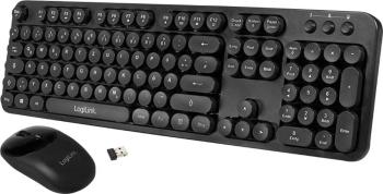 LogiLink ID0178 bezdrôtový Sada klávesnica a myše  nemecká, QWERTZ, Windows® čierna