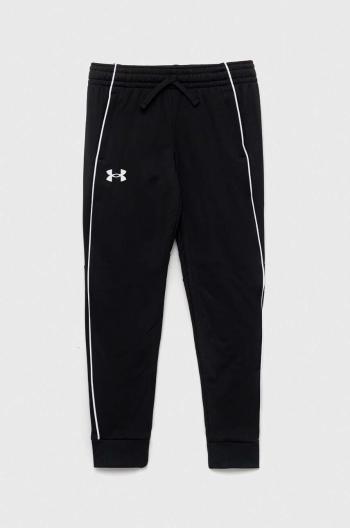 Detské tepláky Under Armour čierna farba, jednofarebné