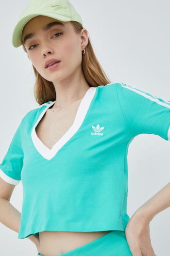 Tričko adidas Originals HG6596 dámsky, zelená farba,