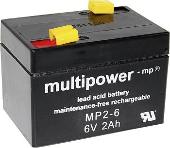 multipower MP2-6 A9620 olovený akumulátor 6 V 2 Ah olovený so skleneným rúnom (š x v x h) 75 x 53 x 51 mm plochý konekto
