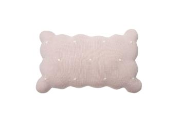 Dekoračný pletený vankúšik Biscuit - Pink knitted cushion 
