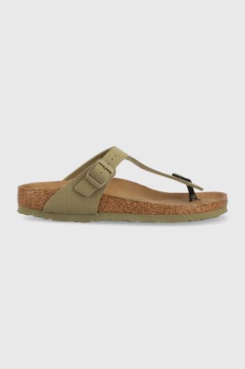 Žabky Birkenstock Gizeh Rivet Logo dámske, žltá farba, na plochom podpätku, 1024096