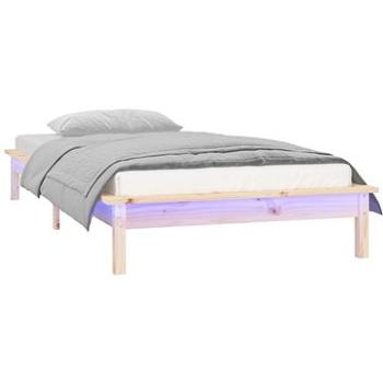 Rám postele s LED svetlom 90 × 200 cm masívne drevo, 820591