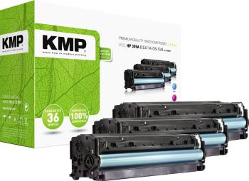KMP H-T196 CMY kazeta s tonerom kombinované balenie náhradný HP 305A, CE411A, CE412A, CE413A zelenomodrá, purpurová, žlt