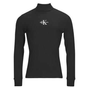 Calvin Klein Jeans  FREEFIT ROLL NECK LS  Tričká s dlhým rukávom Čierna