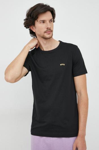 Bavlnené tričko BOSS Boss Athleisure , čierna farba, jednofarebné
