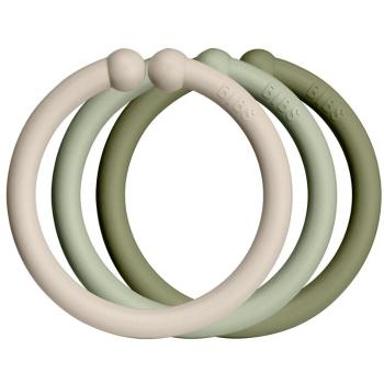 BIBS Loops závesné krúžky Vanilla / Sage / Olive 12 ks