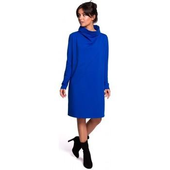 Be  Šaty B132 Šaty s vysokým golierom - kráľovská modrá  viacfarebny