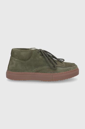 Semišové topánky Inuikii zelená farba