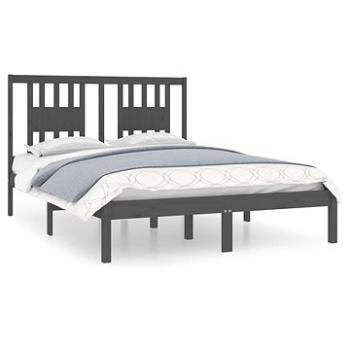 Rám postele sivý masívna borovica 140 × 190 cm, 3104045