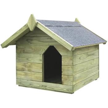 Záhradná psia búda s otváracou strechou impregnovaná borovica 74 × 78,5 × 61,5 cm (8718475715276)