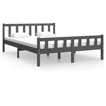 Rám postele sivý masívne drevo 150 × 200 cm King Size, 810686