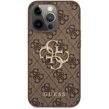 Guess PU 4G Metal Logo Zadný kryt na Apple iPhone 13 Pro Brown (8596311161438)