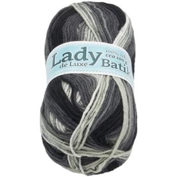 Lady de Luxe BATIK 100 g – 604 biela, sivá (6789)