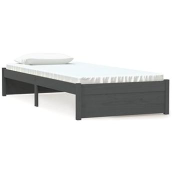 Rám postele sivý masívne drevo 75 × 190 cm Small Single, 814911