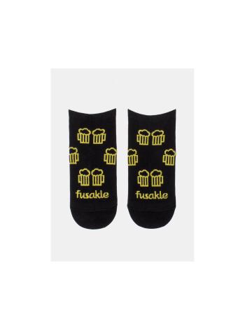 Čierne vzorované členkové ponožky Fusakle Na zdravie