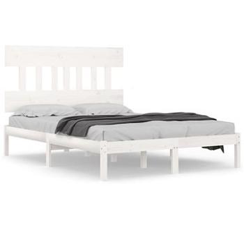 Rám postele biely masívne drevo 160 × 200 cm, 3104749