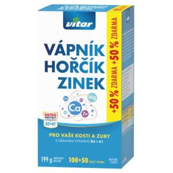 VITAR Vápnik + horčík + zinok + vitamín D3 + K1 150 tabliet