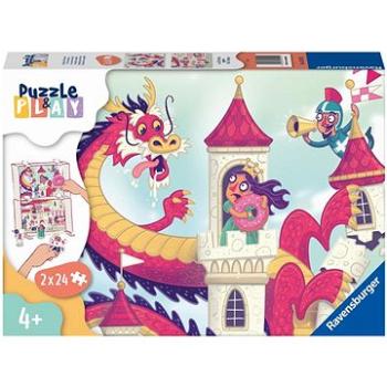 Ravensburger 055951 Puzzle & Play Drak na zámku 2× 24 dielikov (4005556055951)